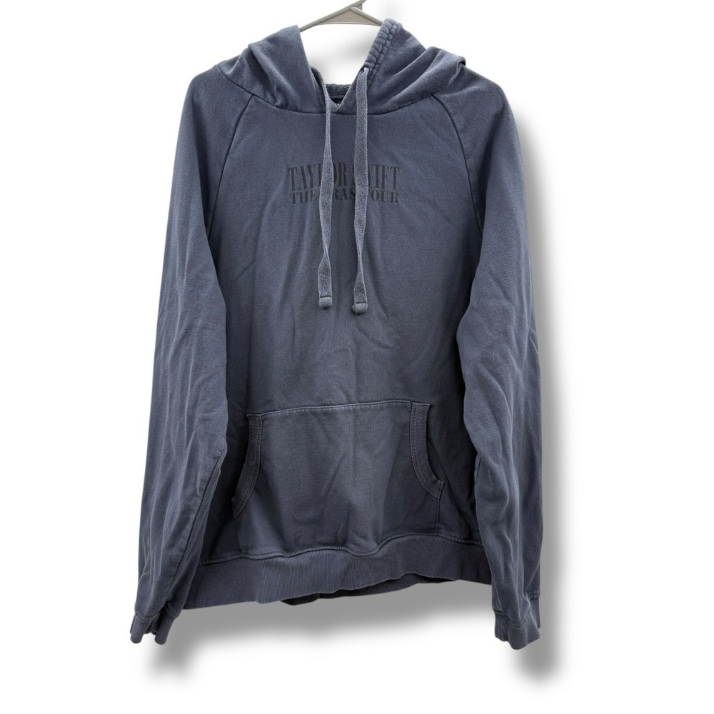 Taylor Swift The Eras Tour Hoodie XL Blue Gray Logo‎ Concert Merch Oversized